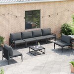 vidaXL Ensemble de canapé de jardin 7 Pièces Anthracite Acier