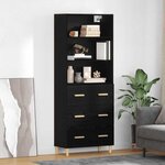 vidaXL Haut Armoire Montage mural 2 Pièces Chêne noir 69 5 x 34 x 180 cm
