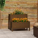 vidaXL Jardinière Marron miel 84 5x84x75 cm Bois massif de pin