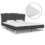 vidaXL Lit avec matelas Gris foncé Tissu 160x200 cm