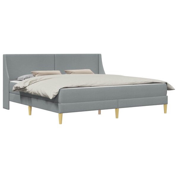 vidaXL Cadre de lit avec matelas Gris clair 200 x 200 cm Polyester