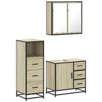 vidaXL Ensemble de meubles de salle de bain 3 Pièces chêne sonoma