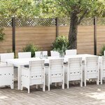 vidaXL Ensemble de salle à manger pour jardin 13 Pièces Blanc