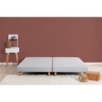 Sommiers tapissiers à lattes 2 x 90 x 200 - Bois massif gris + pieds