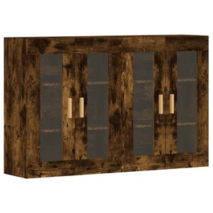 vidaXL Armoires murales 2 Pièces chêne fumé bois d'ingénierie