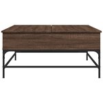 vidaXL Table basse chêne marron 95x95x45 cm bois d'ingénierie et métal