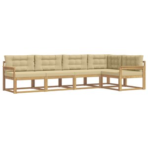 vidaXL Ensemble de canapés d'extérieur 4 Pièces Blanc et Beige Polyester