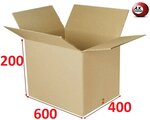 Lot de 10 boîtes carton emballage caisse carton 600 x 400 x 200 mm double canelure solide norme galia a11