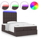 VidaXL Cadre de lit ottoman avec matelas marron foncé 120x190 cm tissu
