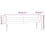vidaXL Tête de lit avec oreilles Gris foncé 183x23x78/88 cm Tissu