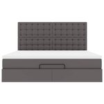 VidaXL Cadre de lit ottoman avec matelas gris 160x200 cm similicuir