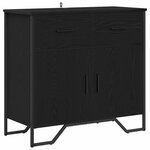 vidaXL Buffet Chêne noir 79.5 x 35.5 x 74.5 cm Bois d'ingénierie