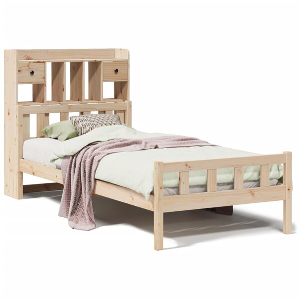 vidaXL Lit bibliothèque sans matelas 100x200 cm bois massif de pin