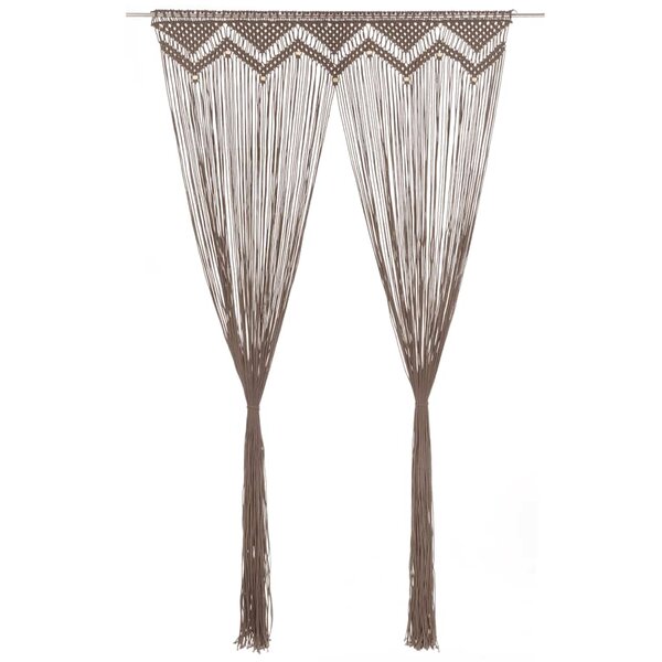 vidaXL Rideau en macramé Taupe 140x240 cm Coton