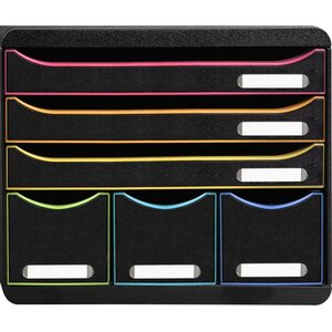 Module De Classement Storebox 6 Tiroirs Black Office - Noir/arlequin - Exacompta