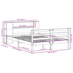 vidaXL Lit bibliothèque sans matelas blanc 150x200 cm bois pin massif