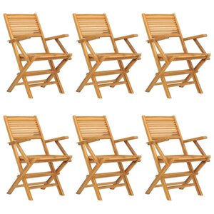 vidaXL Chaises de jardin pliantes lot de 6 55x62x90cm bois massif teck