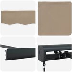 vidaXL Auvent Rétractable Beige 350 x 250 cm Tissu et Métal