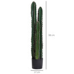 Cactus artificiel grand réalisme plante artificielle grande taille dim. Ø 17 x 100H cm vert