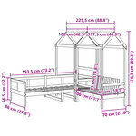 vidaXL Ensemble de lit de jour et de banc et toit 90x190 cm pin massif