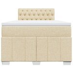 vidaXL Sommier à lattes de lit avec matelas crème 120x190 cm tissu