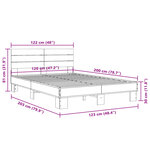 vidaXL Cadre de lit chêne fumé 120x200 cm bois d'ingénierie et métal