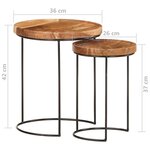 vidaXL Ensemble de table basse 2 Pièces bois d'acacia massif et acier