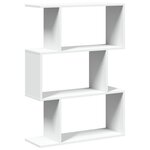 vidaXL Bibliothèque séparateur de pièce à 3 niveaux Blanc 70 x 24 x 97 cm Bois d'ingénierie