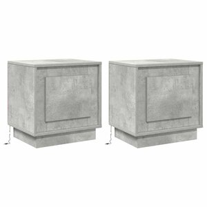 vidaXL Cabinet de chevet avec 2 Pièces Gris béton 44 x 34 5 x 45 cm