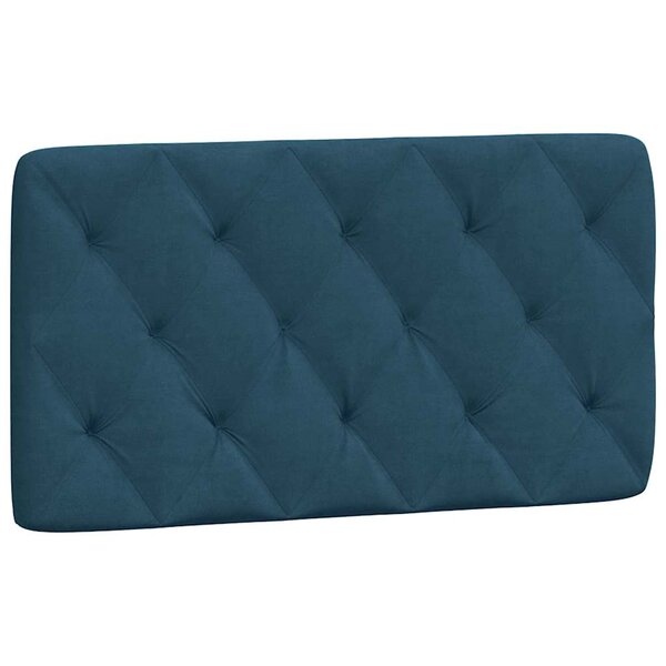vidaXL Coussin de tête de lit bleu 100 cm velours