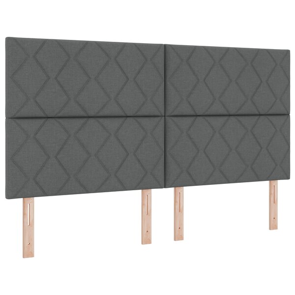 vidaXL Lit à Ressorts avec Matelas Gris Foncé Super King Tissu