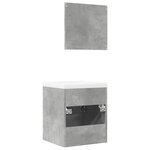 vidaXL Ensemble de meubles de salle de bain 3 Pièces gris béton