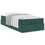 vidaXL Cadre de lit avec matelas Vert foncé 100 x 200 cm Velours