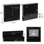 Boîte aux Lettres en Acier avec Porte-journaux  Chance E7004  Noir