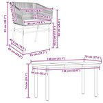 vidaXL Ensemble à manger jardin coussins 5 Pièces gris poly rotin verre