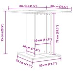 vidaXL Table à dîner Chêne fumé 80x80x75 cm Bois d'ingénierie