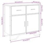vidaXL Buffet chêne marron 79 5x35 5x74 5 cm bois d'ingénierie