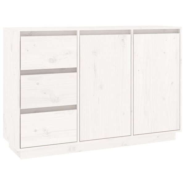 vidaXL Buffet Blanc 111x34x75 cm Bois massif de pin