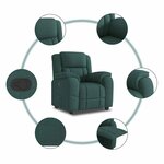 vidaXL Fauteuil inclinable Vert foncé Tissu