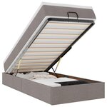 vidaXL Cadre de lit ottoman avec matelas taupe 90x200 cm tissu