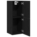 Armoire de Salle de Bain Murale vidaXL en Chêne Noir 30x30x80 cm en Bois