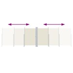 vidaXL Auvent latéral rétractable Crème 200x600 cm
