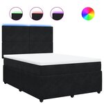 vidaXL Sommier à lattes de lit et matelas Noir 160x200 cm Velours