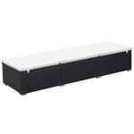vidaXL Chaises longues avec coussins lot de 2 Résine tressée Noir