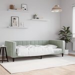 vidaXL Lit de repos gris clair 90x190 cm velours