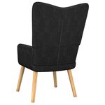 vidaXL Chaise de relaxation avec tabouret Noir Tissu