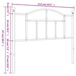 vidaXL Tête de lit métal noir 107 cm