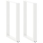 vidaXL Pieds de table de bar en U 2 pièces Blanc 60 x (90-91) cm Acier