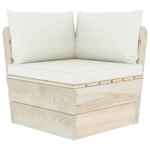 vidaXL Canapé d'angle palette de jardin avec coussins Épicéa imprégné