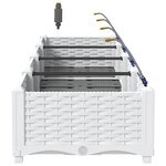 vidaXL Pots de jardin Blanc 160 x 40 x 22 cm Acier